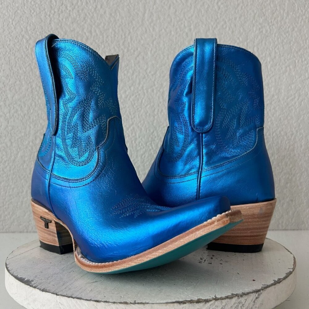 Lane SMOKESHOW Womens Cowboy Bootie 8.5 Blue Western Cowgirl Short Ankle Boots - Picture 11 of 11